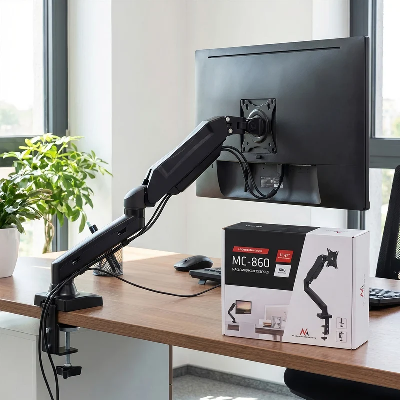 Maclean MC-860 Monitor Desk Mount Bracket Stand Holder LED LCD Universal 13" - 27" VESA 8kg