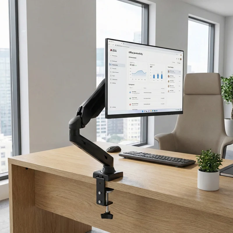 Maclean MC-860 Monitor Desk Mount Bracket Stand Holder LED LCD Universal 13" - 27" VESA 8kg