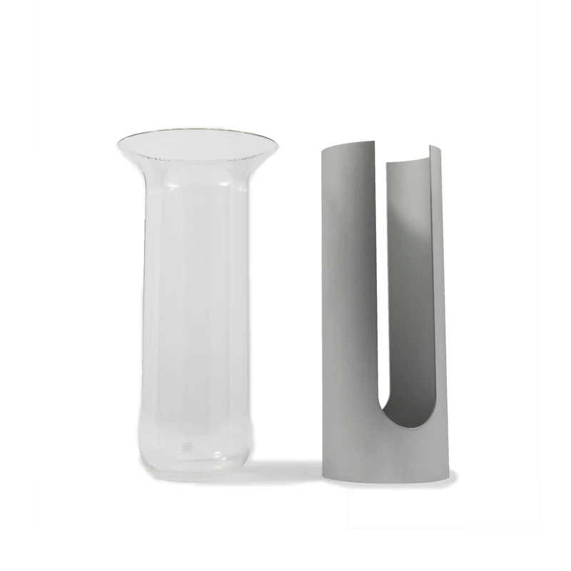 Glass and Steel Vase CAMICIA by Enzo Mari