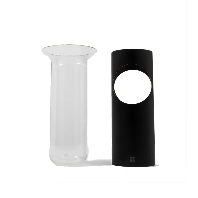 Glass and Steel Vase CAMICIA by Enzo Mari