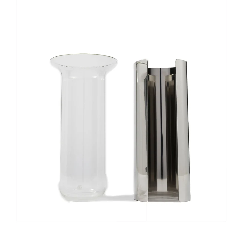 Glass and Steel Vase CAMICIA by Enzo Mari