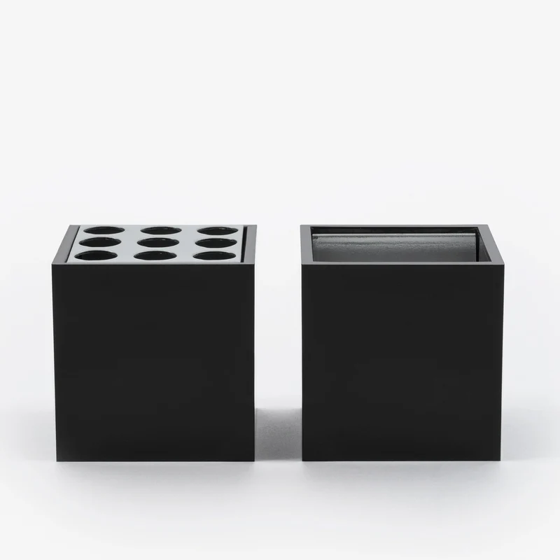 Aluminum Pencil Holder & Paperclip Holder MAIORCA by Bruno Munari