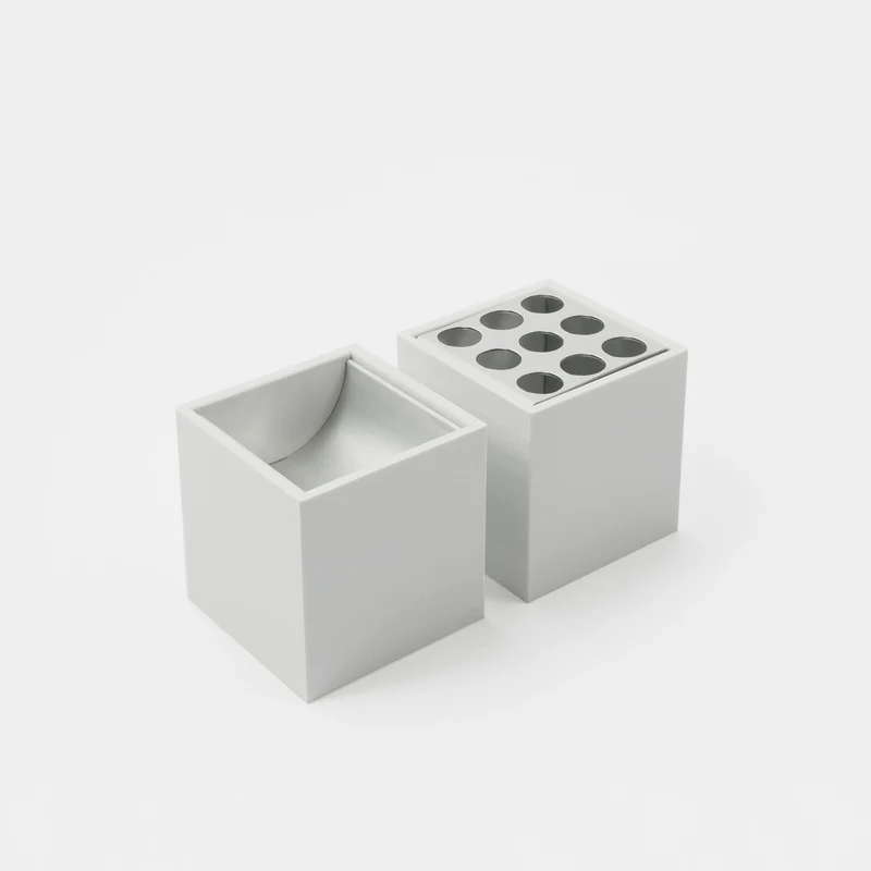 Aluminum Pencil Holder & Paperclip Holder MAIORCA by Bruno Munari