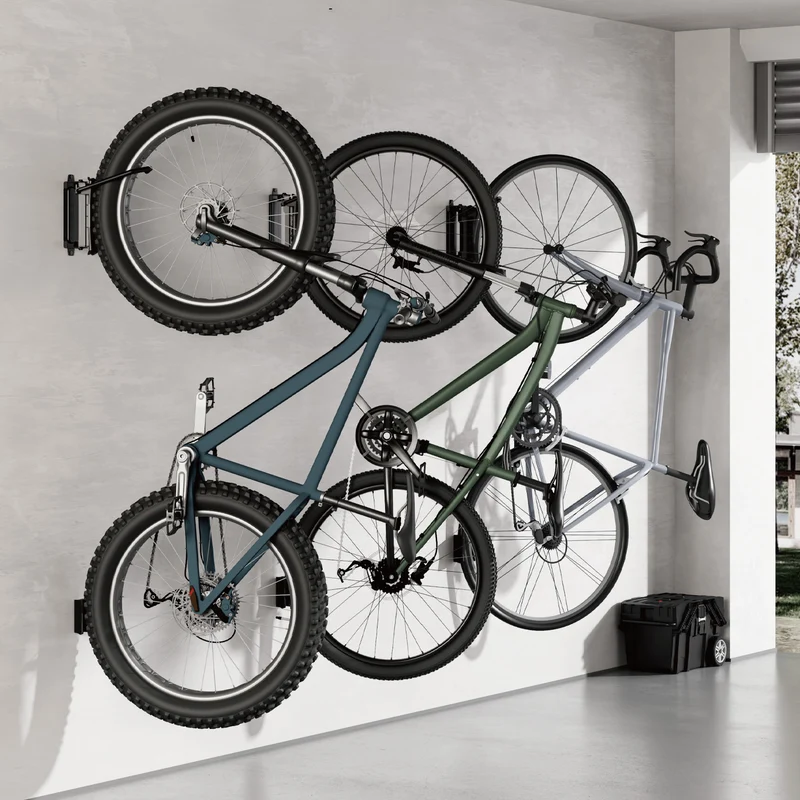 Maclean Wall-Mounted Bike Rack/Hanger, max. load 35 kg, adjustable tilt angle, steel, MC-171, 4 pieces