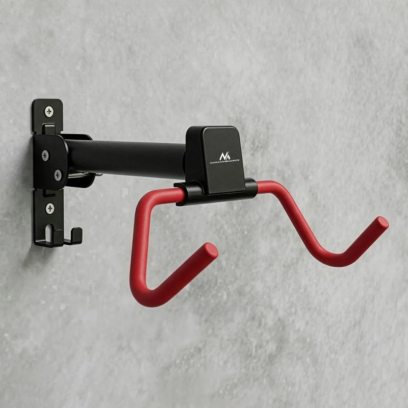 Maclean Horizontal Wall-Mounted Bike Rack, steel, max. load 30 kg, adjustable angle, MC-172, 4 pieces