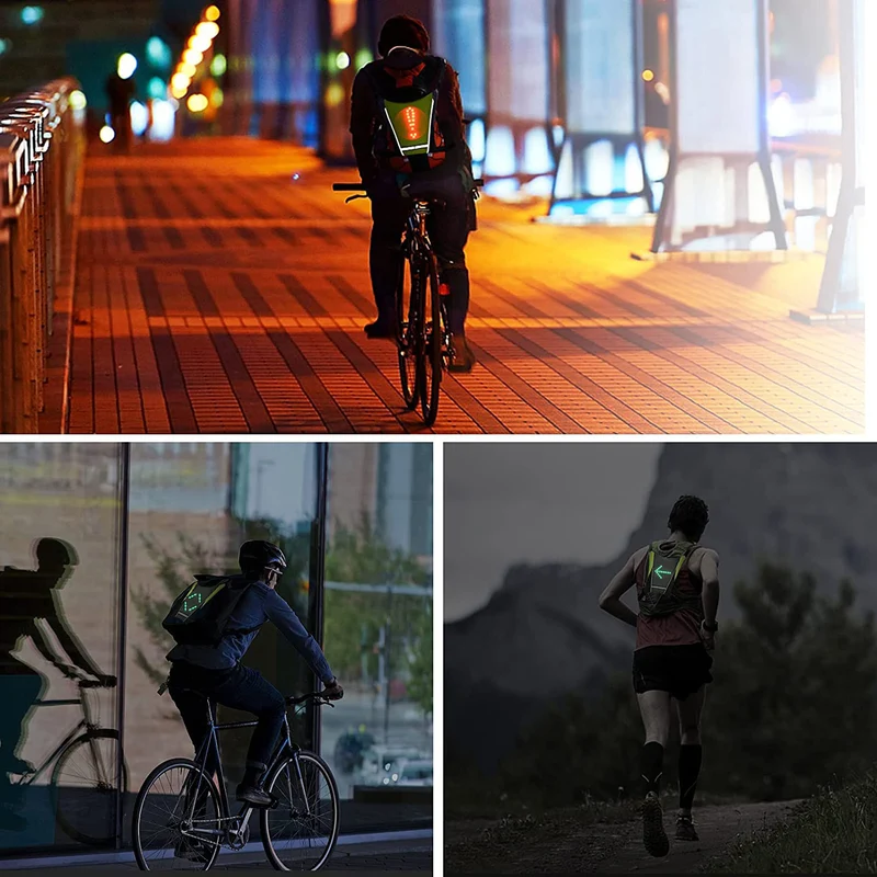 Backpack with LED signal light, remote control, water resistance: remote control IPx5, backpack IPX2 + Maclean sports phone harness, universal, MC-446