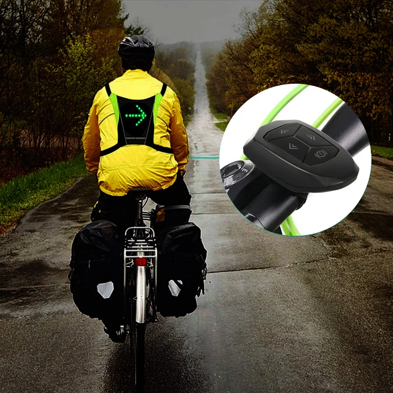 Backpack with LED signal light, remote control, water resistance: remote control IPx5, backpack IPX2 + Maclean sports phone harness, universal, MC-446