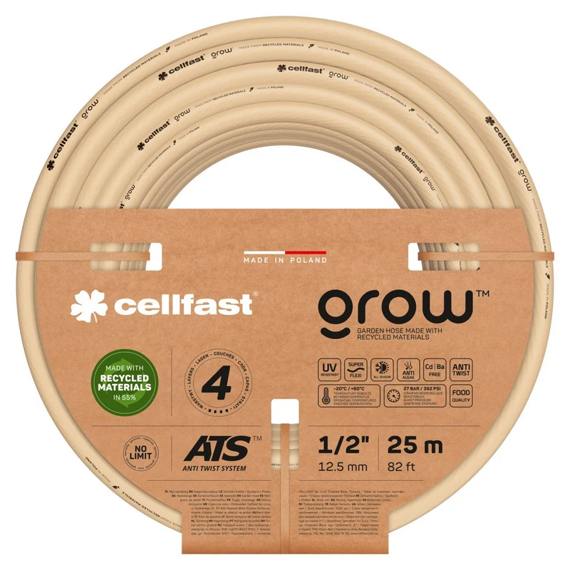 CELLFAST GROW 13-501 1/2" garden hose 25m 4-layer