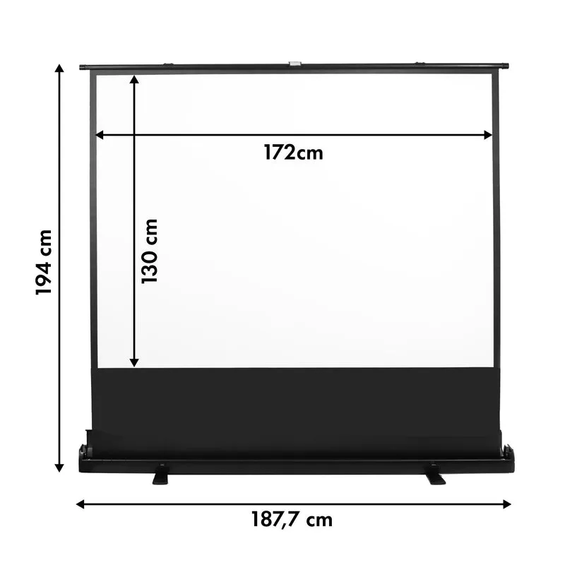Maclean Portable Projection Screen, Compact, Floor-Standing, 86", 4:3, MC-963