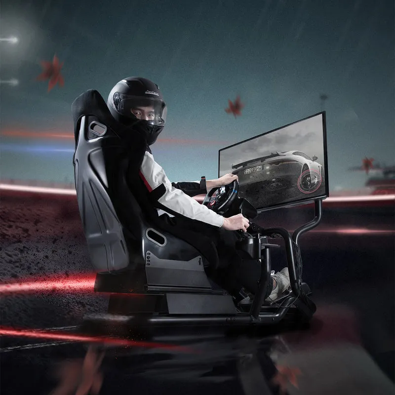Racing Simulator Cockpit 3-in-1 Seat up to 130kg Shift lever holder Steering wheel stand TV mount up to 50" Max. Vesa 400x200 ...