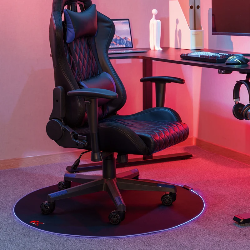 NanoRS RS171 Gaming Seat Mat with RGB Backlight, Under Chair Floor Mat, Diameter 100cm, Black