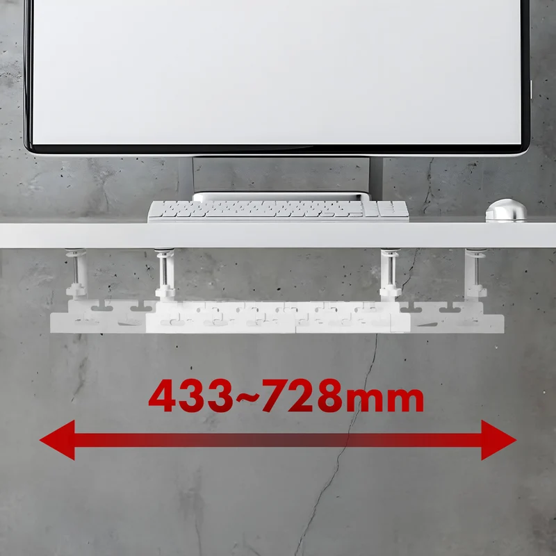Maclean under-desk cable organizer, max. load 5kg, max. 728mm, white, MC-103 W