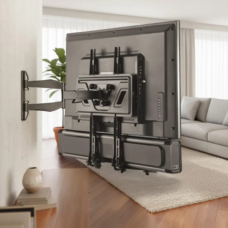 Maclean MC-914 Universal Soundbar Mount Speaker Holder Mounting Under TV up to 15kg VESA Space Saving