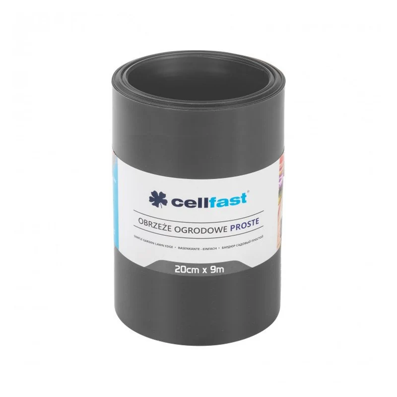 Cellfast Lawn Separator for Garden Smooth 14cm x 9m Waterproof Flexible Graphite Colour UV-resistant