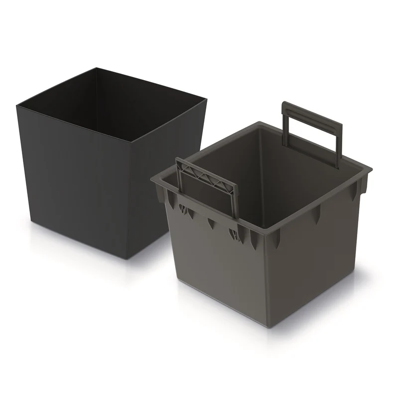 Prosperplast 2in1 Flower Pot 10L Insert Planter Herb Plastic Square 24 cm x 24 cm x 23,5 cm