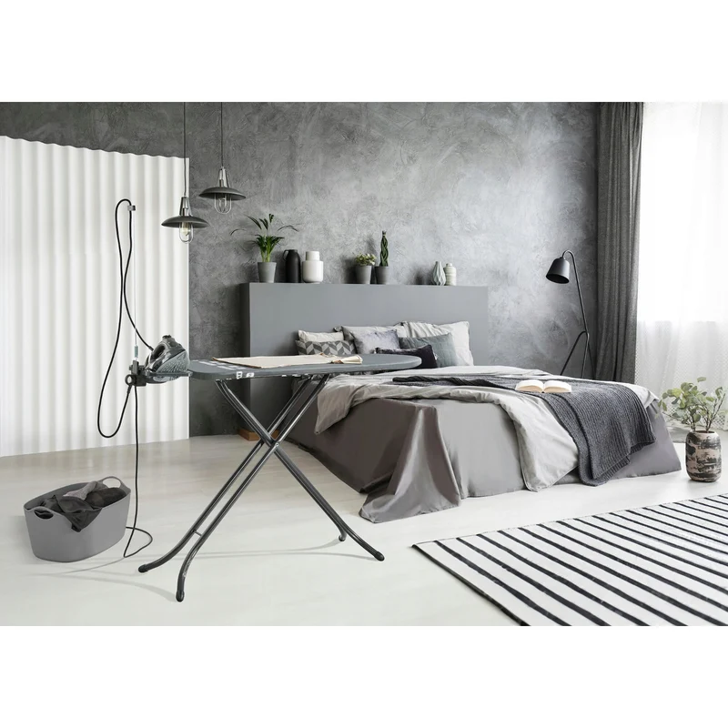 Leifheit Air Board M Black Plus Ironing Board, reflects heat and steam, height-adjustable, 72485
