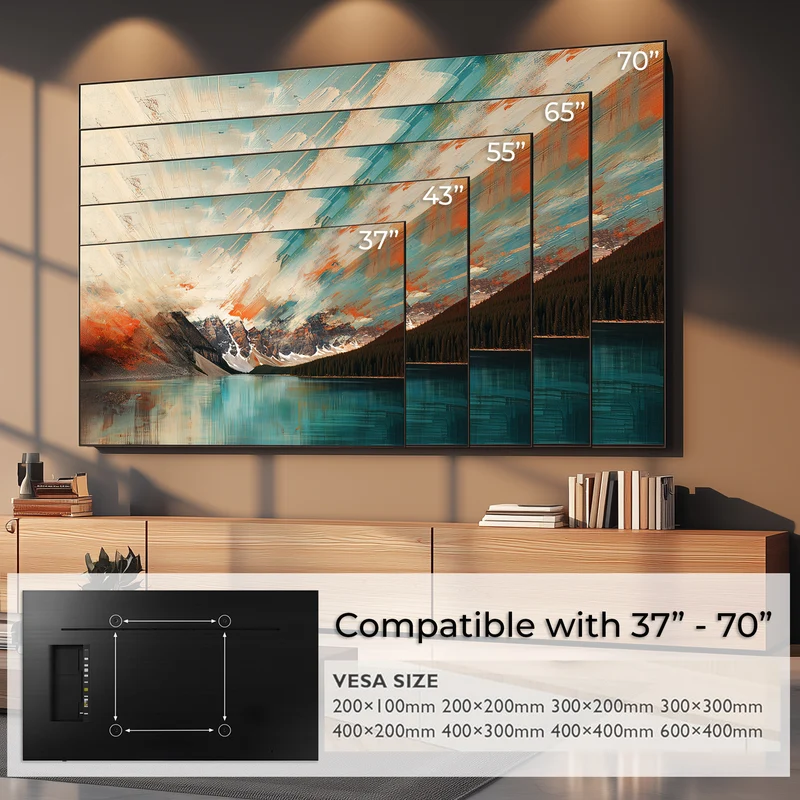 Maclean MC-891 Electric TV Wall Mount Bracket Remote 37''-70" VESA 35kg Over Fireplace Pull Down TV Holder EU plug