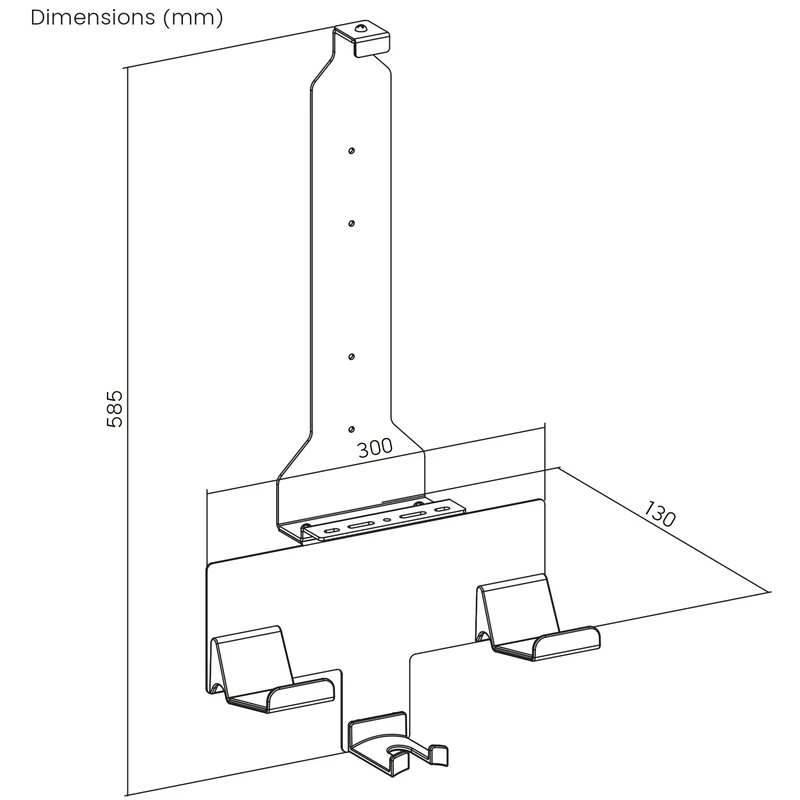 Stand wall mount white PS5 with pad holder, 10kg max,RS181 + Stand wall mount white for Playstation 5 console, 10kg max, NanoRS RS180
