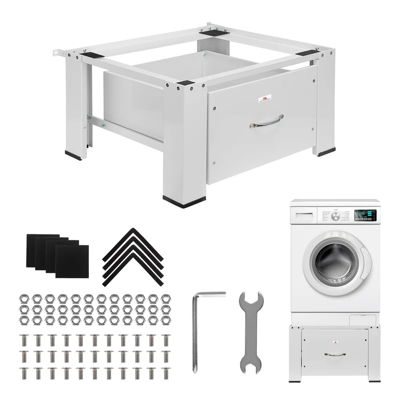 Maclean Washer/Dryer Base with Drawer, max. load 150 kg, white, MC-117 W