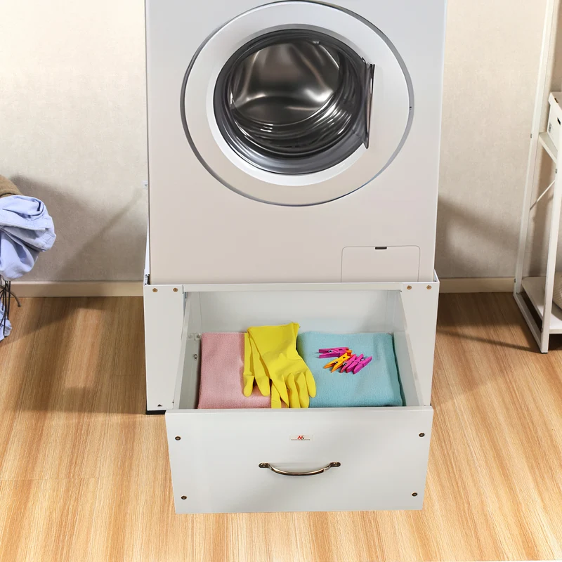 Maclean Washer/Dryer Base with Drawer, max. load 150 kg, white, MC-117 W