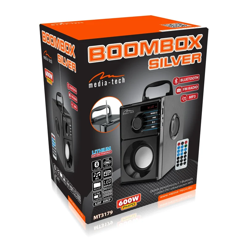 Media-Tech wireless speaker, Bluetooth 5.1, FM radio, AUX, RMS 15W, MT3179