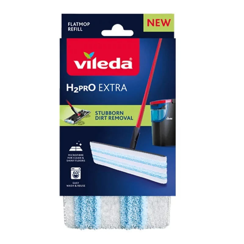 Vileda H2prO flat mop insert, microfiber, machine washable, 175786