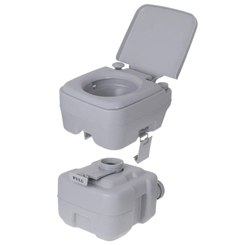 Portable Toilet Bucket 20L Travel Lid Flush Water Tank Camping Festival 115kg WC