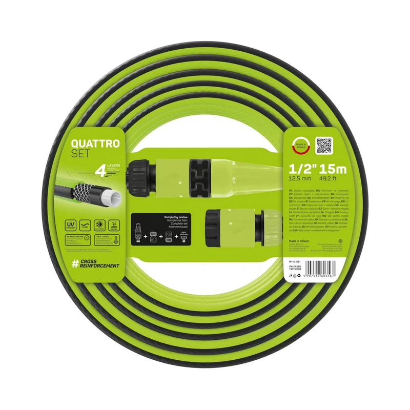 Garden set 15m 1/2 "Cellfast Quattro hose + sprinkler and fittings