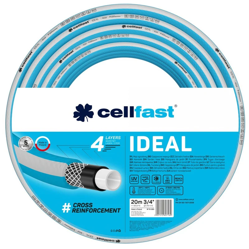CELLFAST IDEAL 3/4" garden hose 20m 10-260 4-layer