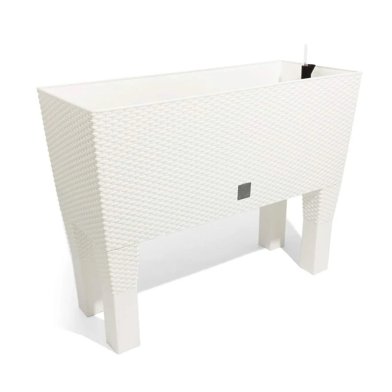 Prosperplast Rato Case High Rattan Flowerpot White