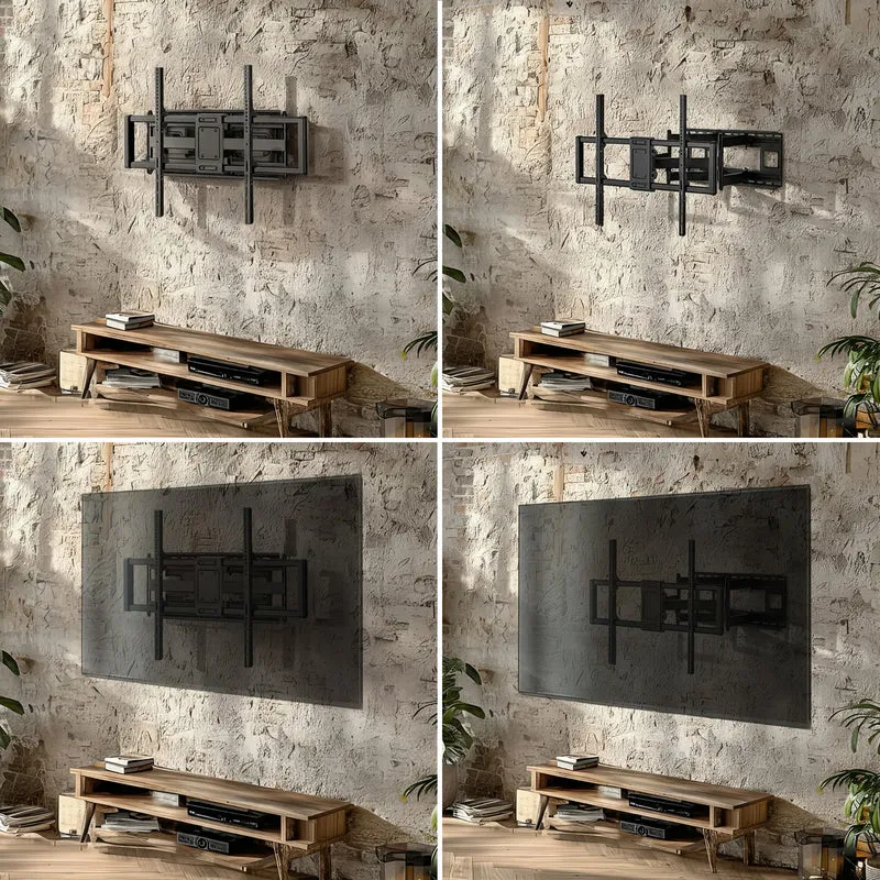 Maclean MC-482 TV Wall Mount Bracket for 60-120" Flat & Curved TVs up to 120kg Max. VESA 900x600 Swivel, Tilt and Rotate, Universal TV Mount TV Bracket