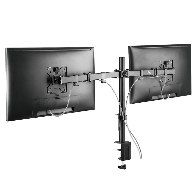 Maclean Brackets MC-884 Double Desk Bracket For 2 Monitors LCD Adjustable Gaming Office VESA 7'' - 32"