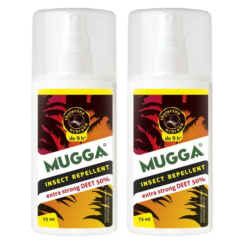 2x Mugga Spray 50% Deet insect repellent 75ml