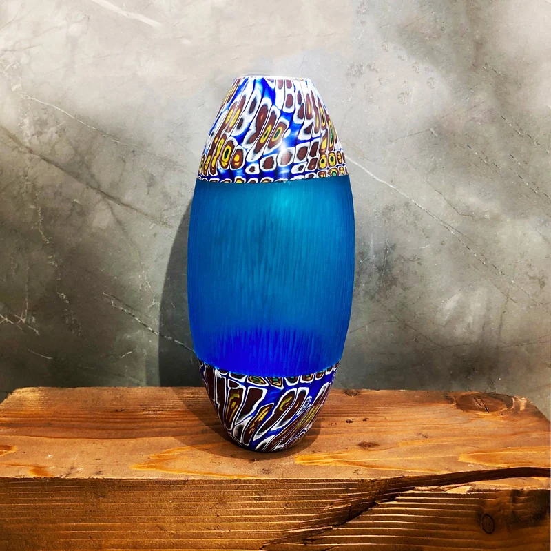 Blown Glass and Murrine Vase BORA002 Unique Piece