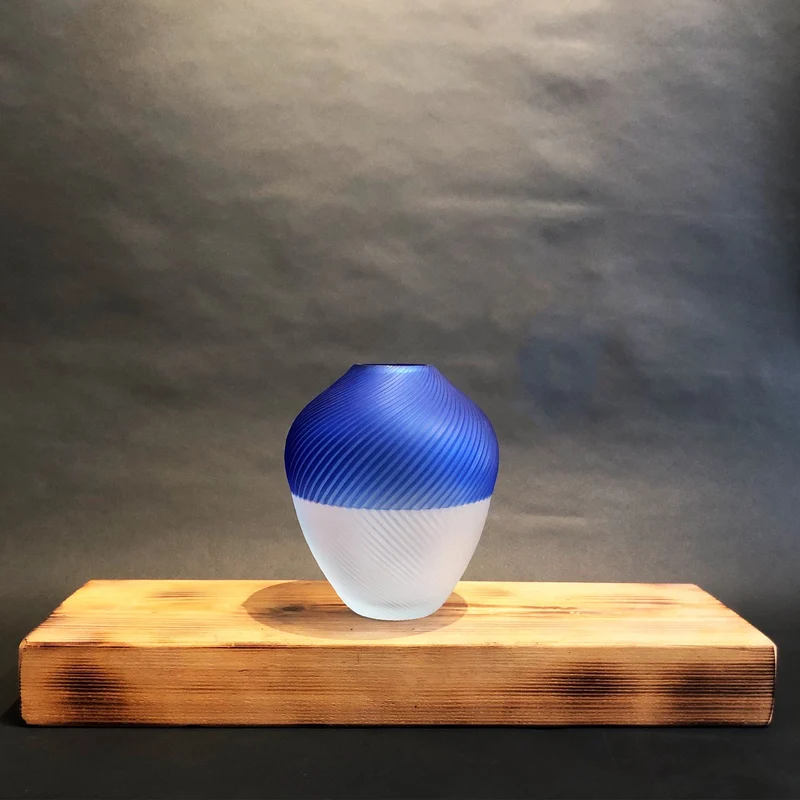Blown Glass Vase ANEMONE BASSO Unique Piece