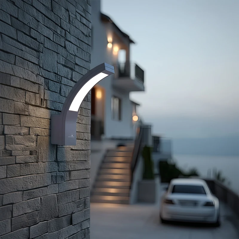Maclean LED Facade Light, 800 lm, 10 W, natural white light (4000 K), gray, MCE343 GR, 2 pieces