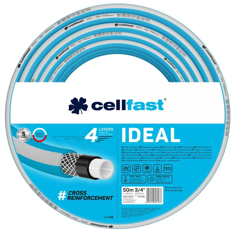 CELLFAST IDEAL 3/4" garden hose 50m 10-262 4-ply hose