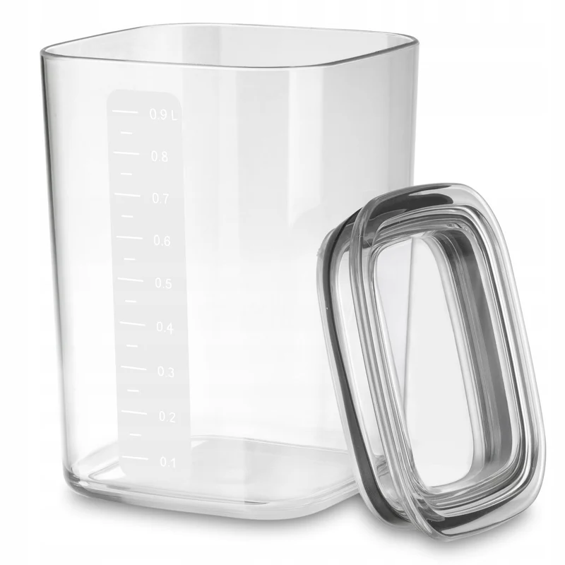 Practic kitchen containers for loose ingredients, capacities: 0.6 L, 0.9 L, 1.5 L, lids with seals,
