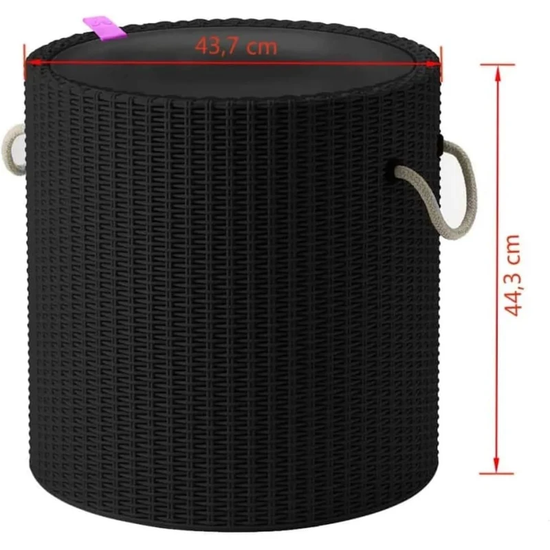 Keter Cool Stool 2in1 Cool Box & Stool Outdoor Garden Seat Side Table Drink Cooler with Sitting Option Antrhacite Black Graphite