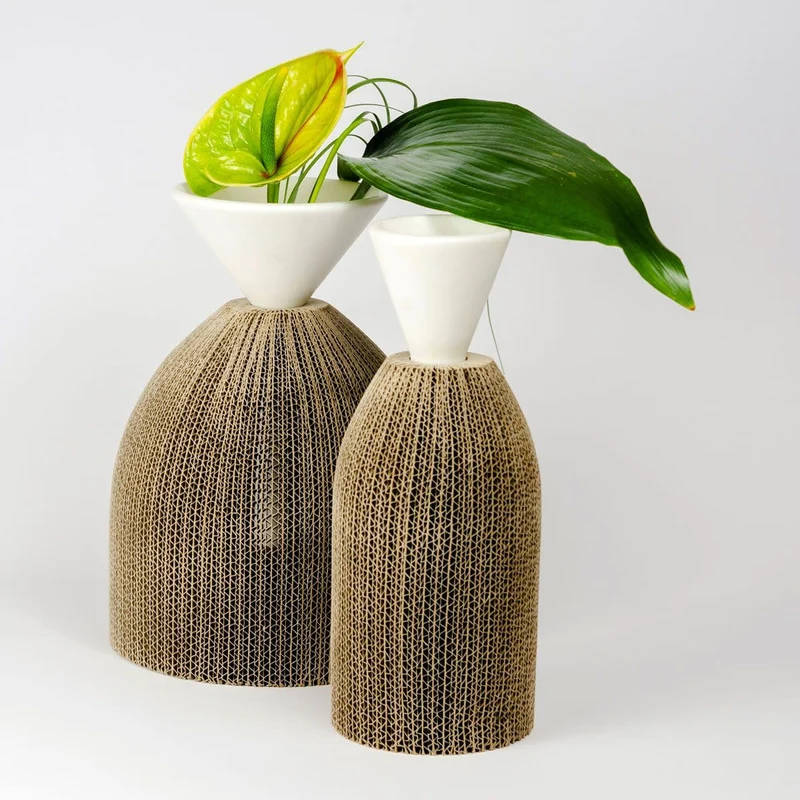 Cardboard & Marble Vase AVVOLTI Small
