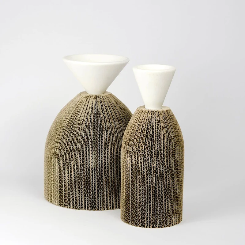 Cardboard & Marble Vase AVVOLTI Large