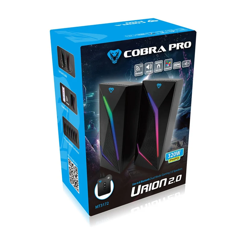 Gaming 2.0 speakers with Bluetooth, colorful RGB LED backlighting Media-Tech COBRA PRO URION 2.0 MT3172