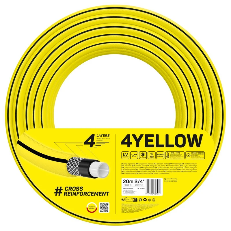 CELLFAST 4YELLOW garden hose 10-520 3/4" 20m 4-layer