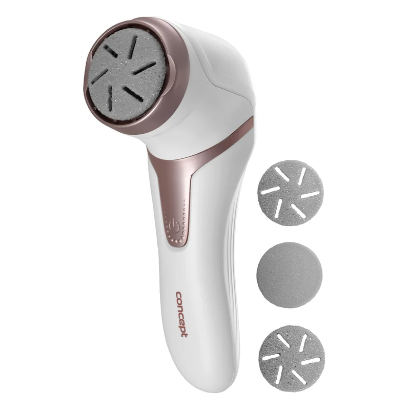 Concept PN3000 Concept Electric Callus Remover with Vacuum Waterproof Removable Rollers 3 Replacement Heads 2 Speeds Heel Feet Pedicure File USB Rechargeable
