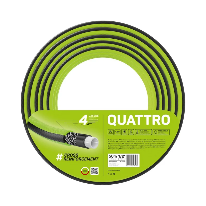 Cellfast Quattro 1/2" garden hose 50m 4 layers cross braid