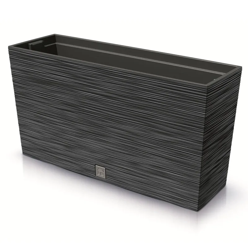 Prosperplast DFC800M-S433 Furu Case Middle Planter with Insert Plant Trough Flower Pot Indoor Outdoor 77x23.5x41cm Anthracite Black