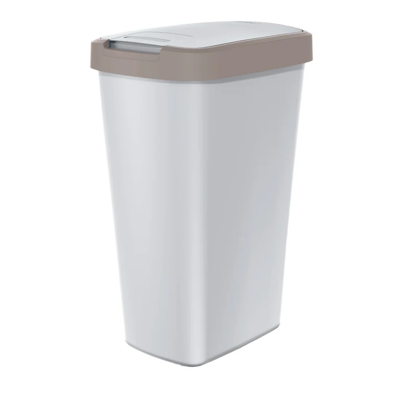 KEDEN COMPACTA Q 45L Recycling Waste Bin Grey & Brown BIO Waste Trash Can Sorting Segregation ECO Colour Coded