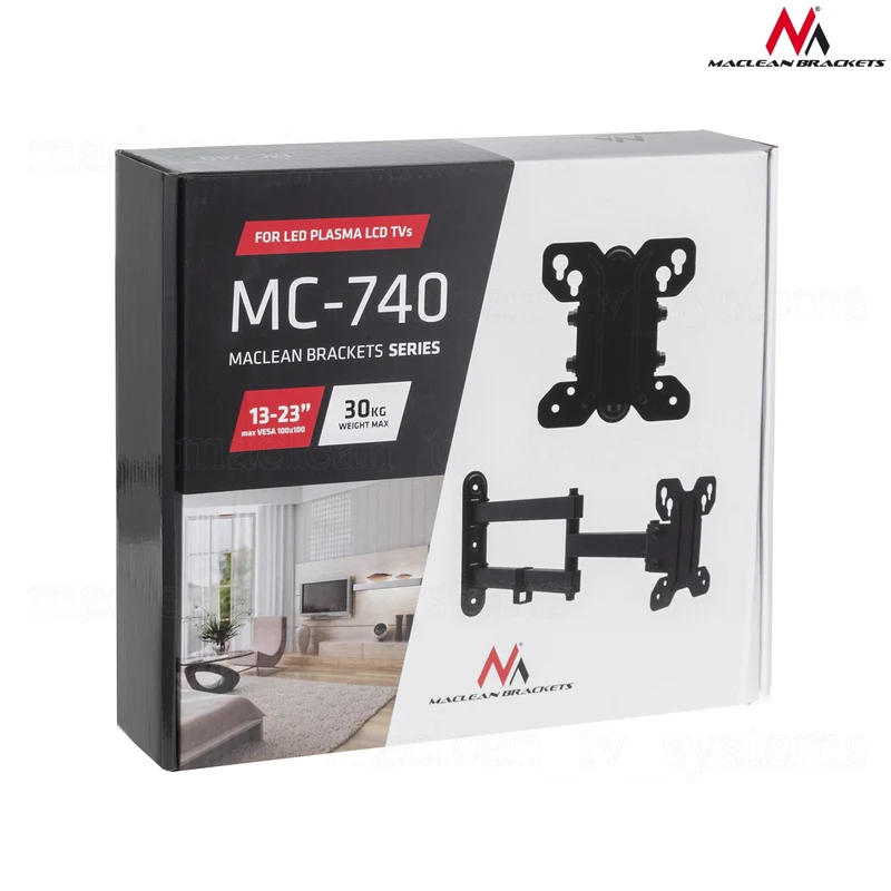 Maclean MC-740 TV Bracket Wall Mount Universal 30kg 13'' - 32" VESA LED Plasma LCD 30kg Easy Assembly
