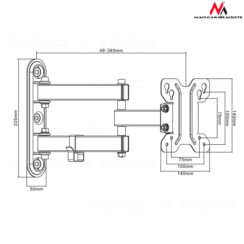 Maclean MC-740 TV Bracket Wall Mount Universal 30kg 13'' - 32" VESA LED Plasma LCD 30kg Easy Assembly