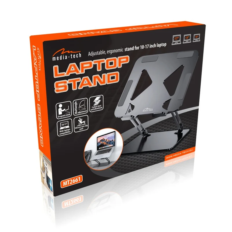 Adjustable ergonomic laptop stand 10-17 inches LAPTOP STAND Media-Tech MT2661